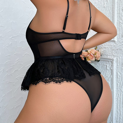 Loviss Women's Lingerie Large Size Sexy Nightwear Spaghetti Strap Nightgown Babydoll Chemise